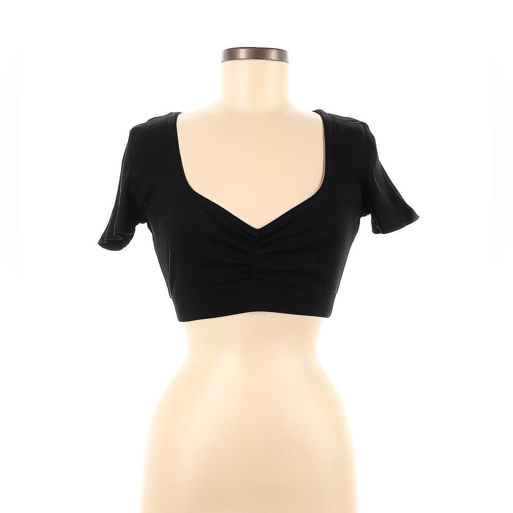 Zara Black Sweetheart neckline Cropped top
